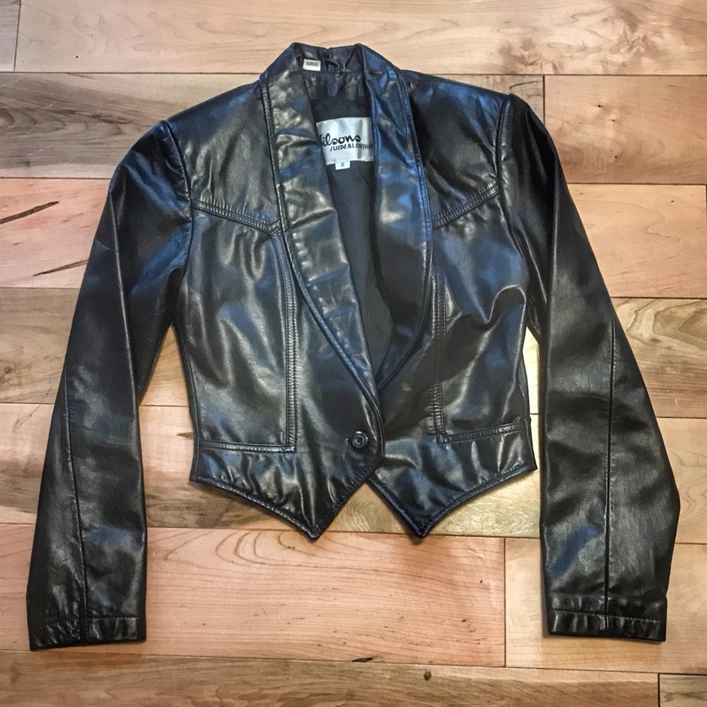 Vintage Leather Tuxedo Jacket Gypsy Cropped Bolero
